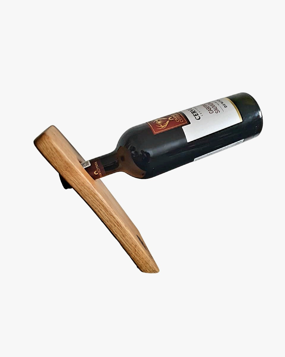 Suport din lemn de stejar pentru sticla de vin