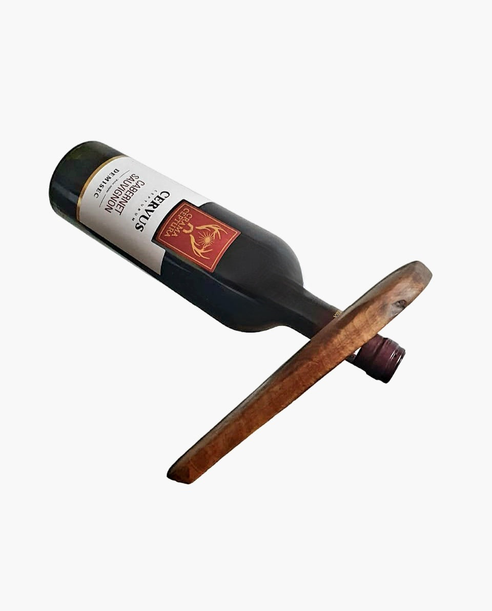 Suport din lemn de nuc pentru scticla de vin