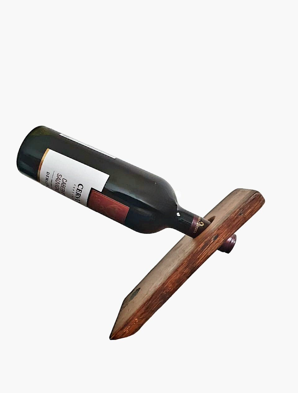 Suport din lemn de stejar pentru sticla de vin