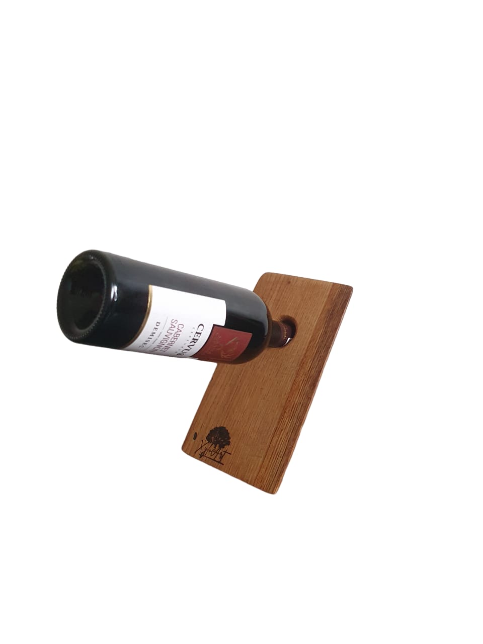 Suport din lemn de stejar pentru sticla de vin