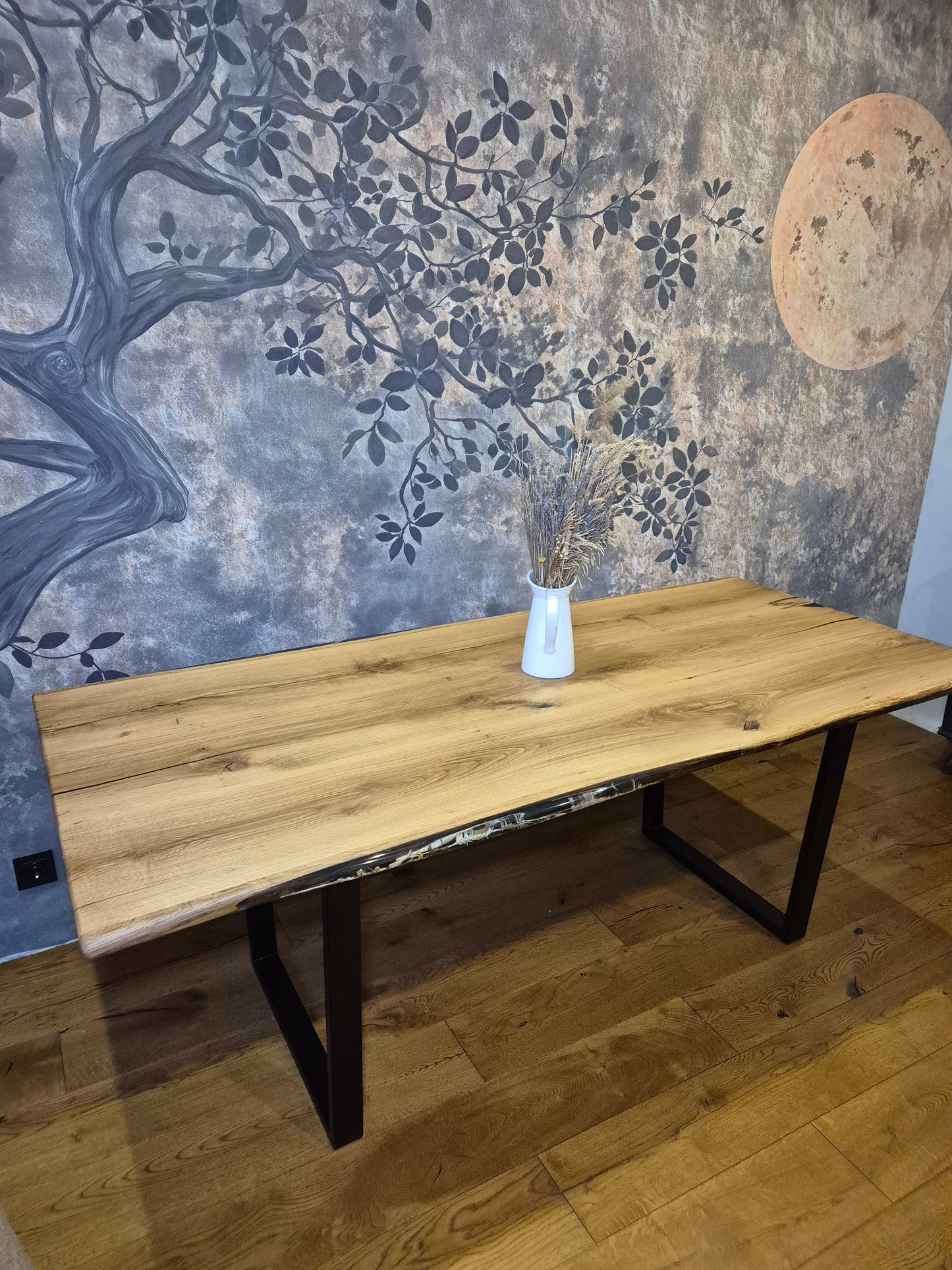 Masa pentru dining din lemn masiv de stejar