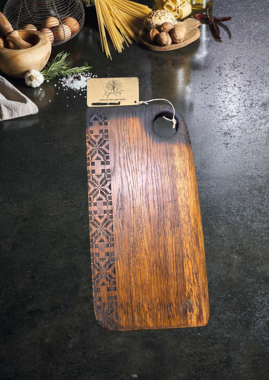 Platou rustic pentru servit din lemn de stejar recuperat